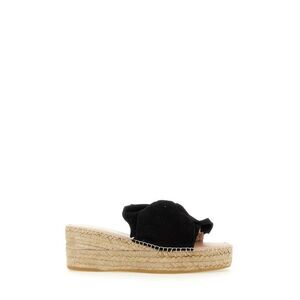 MANEBI Women's Espadrille Wedge Slide Sandals Women BLACK